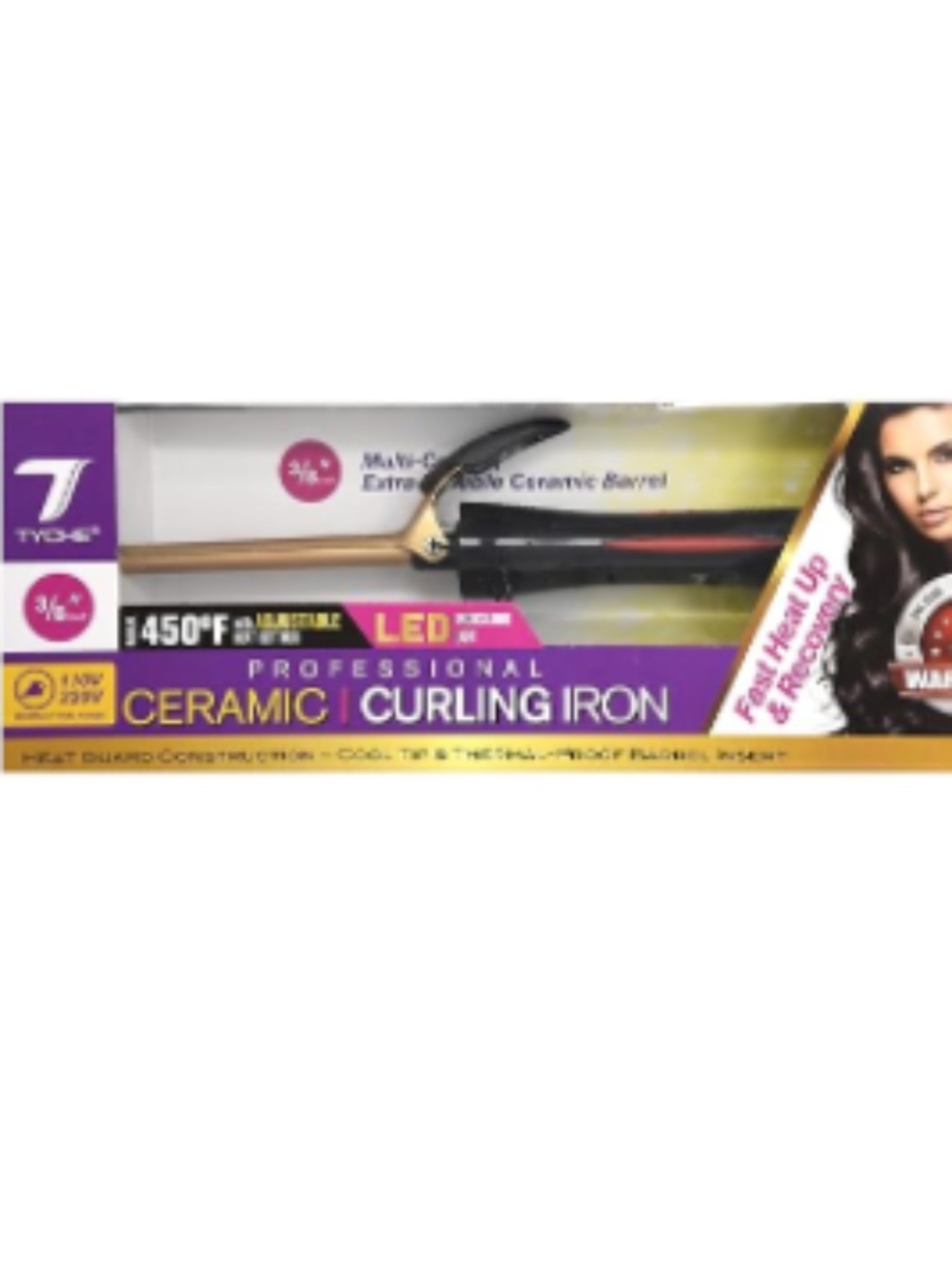 Tyche Professional Ceramic Curling Iron 3/8 inch